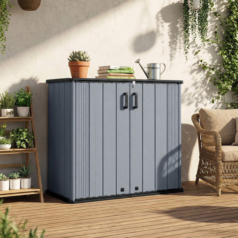 Outdoor Storage Shed 23.5 Cu.ft All-Weather Storage Box with Floor Loc