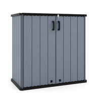 Outdoor Storage Shed 23.5 Cu.ft All-Weather Storage Box with Floor Lockable Door-Gray