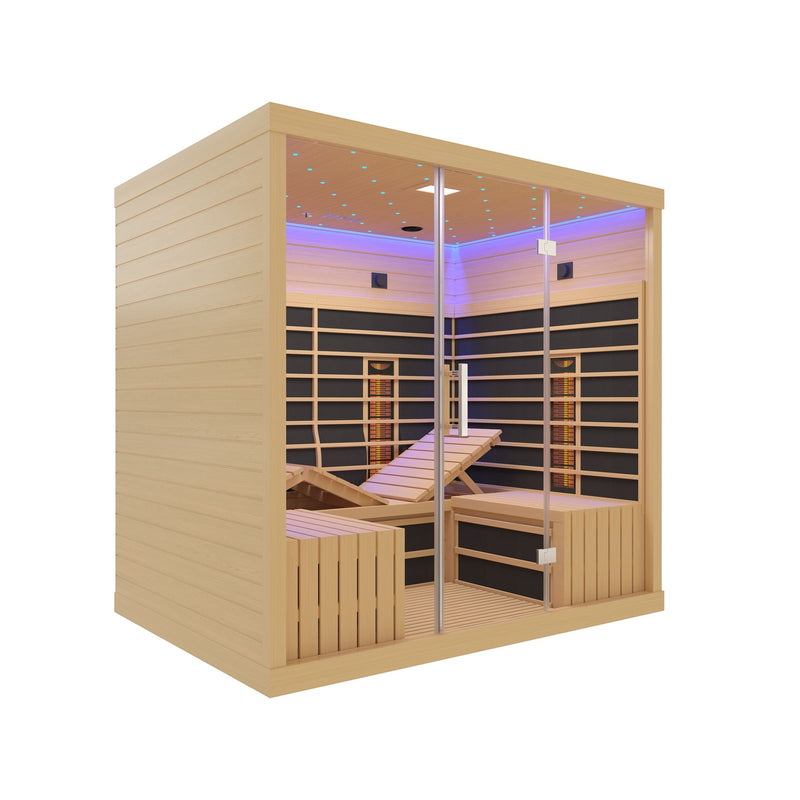 Mega Sale- Pre Order August- 5-6 Person Westinghouse WES43-6000 Full Spectrum Sauna with Galaxy Lighting and Ergonomic Backrest - Low EMF