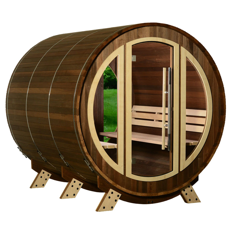 Almost Heaven-Phoenix 6 Person Luxury Barrel Sauna+ Wifi-Thermally Modified Poplar Wood