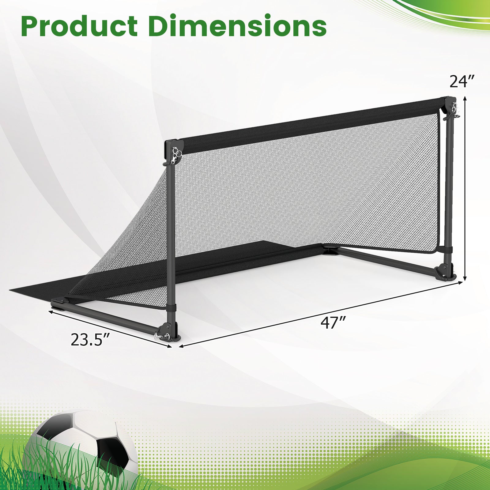 Portable POP Up Toddler Soccer Net with Metal Frame-M