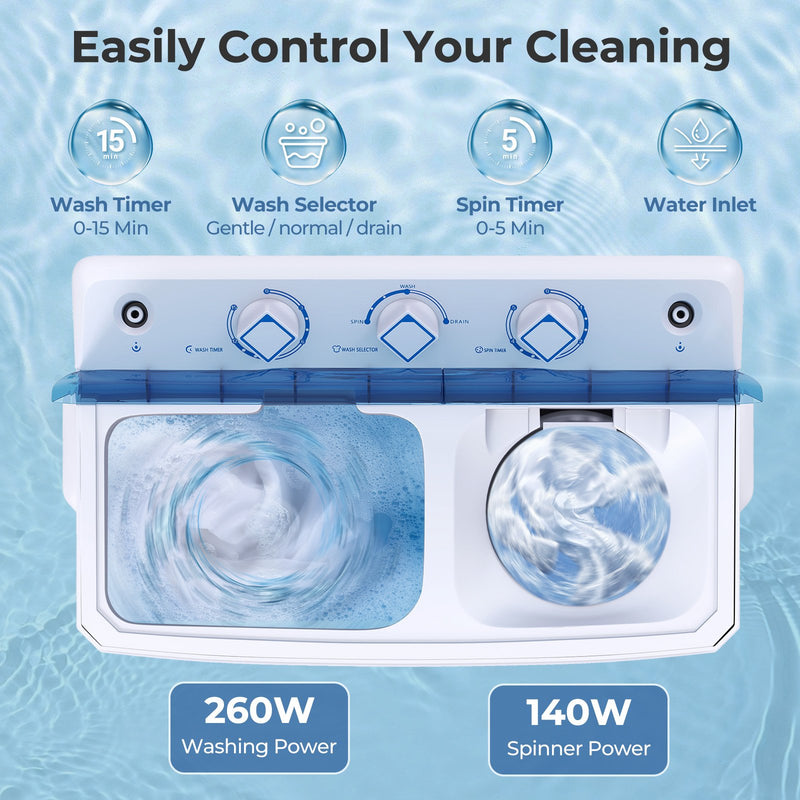 Portable Washing Machine for Dorms and Apartment-Blue