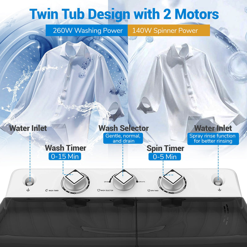 Portable Washing Machine for Dorms and Apartment-Black