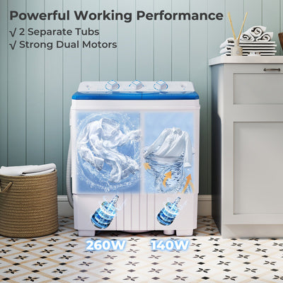 Portable Washing Machine with Built-in Drain Pump-Blue