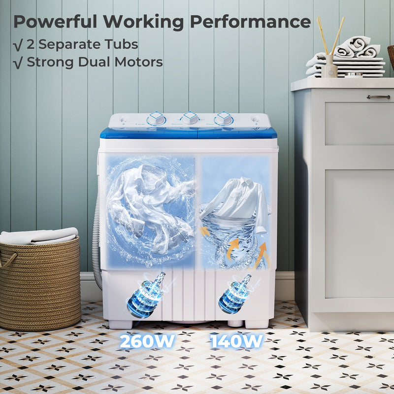 Portable Washing Machine with Built-in Drain Pump-Blue