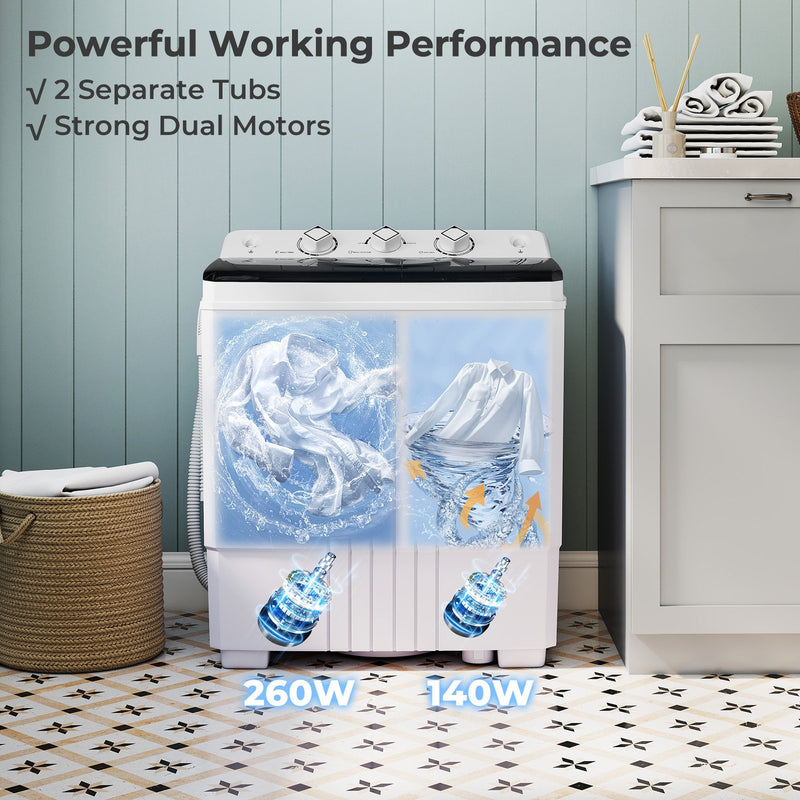 Portable Washing Machine with Built-in Drain Pump-Black
