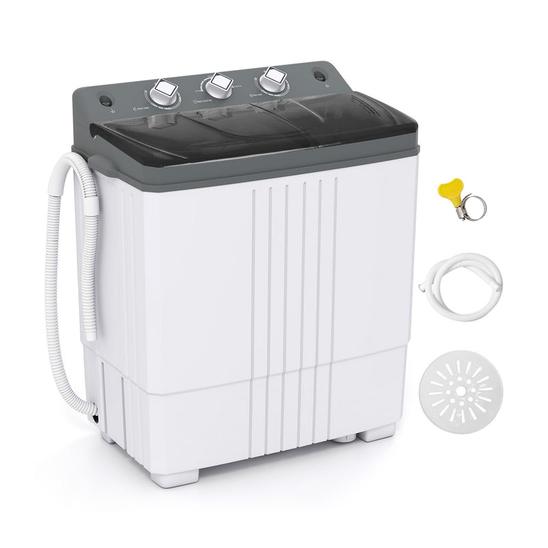 Portable Washing Machine with Built-in Drain Pump-Gray