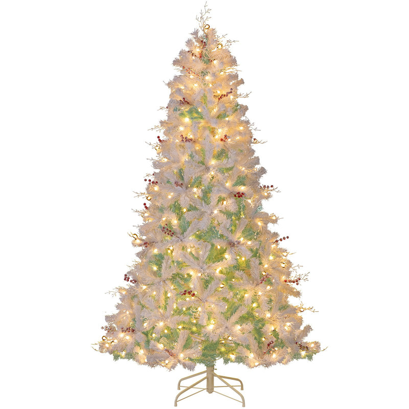 Pre-Lit Artificial Christmas Tree with Snow Flocked Branch Tips-M