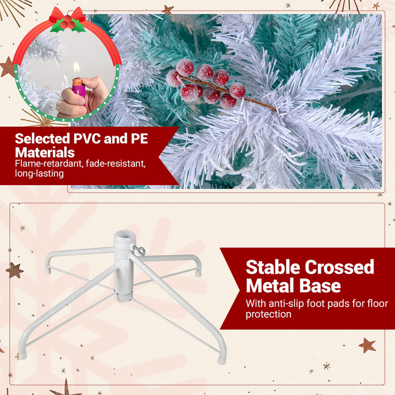 Pre-Lit Artificial Christmas Tree with Snow Flocked Branch Tips-M
