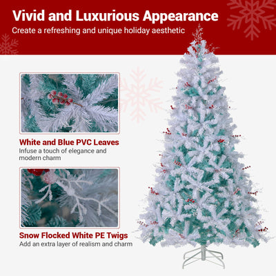 Pre-Lit Artificial Christmas Tree with Snow Flocked Branch Tips-M