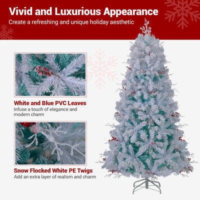 Pre-Lit Artificial Christmas Tree with Snow Flocked Branch Tips-S
