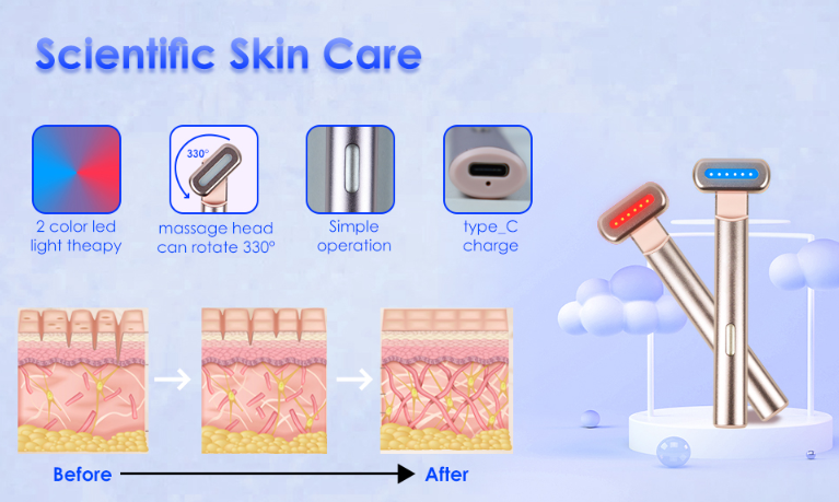Biomol- BM Wand 2 in 1 Red and Blue Light Therapy for Facial Care