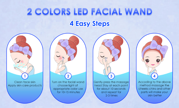 Biomol- BM Wand 2 in 1 Red and Blue Light Therapy for Facial Care