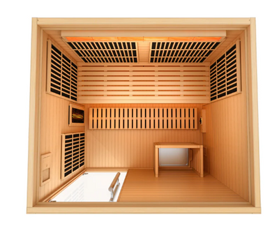 Holiday Sale-*GDI - NEW 2025 Soria 3 Per Hybrid infrared/Traditional Sauna (Indoor). Fullly Loaded Full Spectrum, with Harvia Traditional Stove and Salt Bar GDI-8330-01
