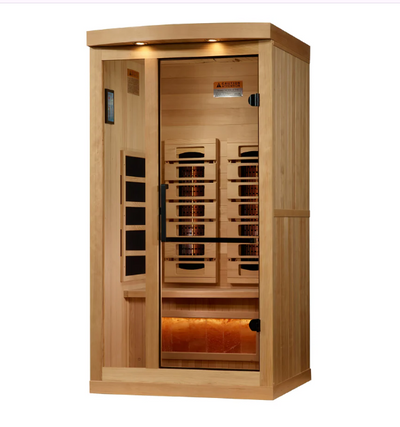Pre Order February 2026 - GDI- NEW 2025 1 Person Sauna Reserve Edition Near Zero EMF Far Infrared, Full Spectrum with Himalayan Salt Bar (Hemlock) GDI-8010-03