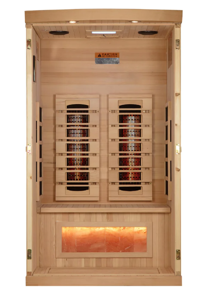 Pre Order February 2026 - GDI- NEW 2025 1 Person Sauna Reserve Edition Near Zero EMF Far Infrared, Full Spectrum with Himalayan Salt Bar (Hemlock) GDI-8010-03