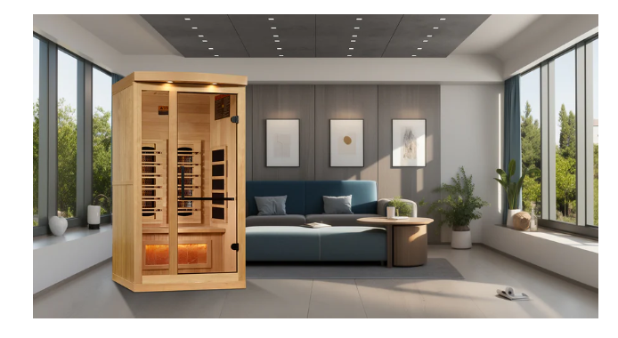 Pre Order February 2026 - GDI- NEW 2025 1 Person Sauna Reserve Edition Near Zero EMF Far Infrared, Full Spectrum with Himalayan Salt Bar (Hemlock) GDI-8010-03