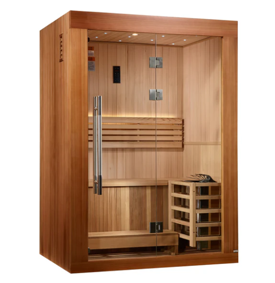 *GDI- Pre-order 2025 "Sundsvall Edition" 2 Person Traditional Indoor Sauna - Canadian Red Cedar Interior and Pacific Premium Clear Cedar Exterior (GDI-7289-02)
