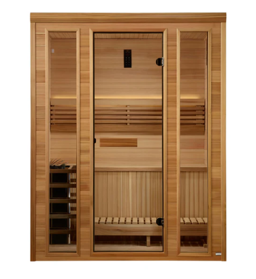 *GDI- New 2025 "Andermatt Edition" 3 Person Traditional Steam Sauna - Pacific Premium Clear Cedar (GDI-7030-01)