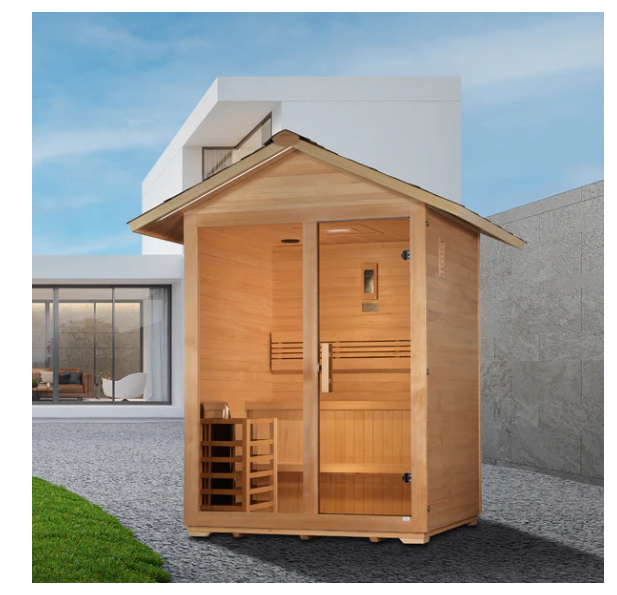 *GDI- "Arlberg" 3 Person Traditional Outdoor Sauna - Canadian Hemlock GDI-8103-01
