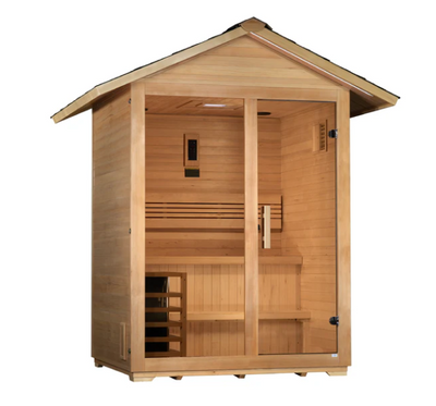 *GDI- "Arlberg" 3 Person Traditional Outdoor Sauna - Canadian Hemlock GDI-8103-01