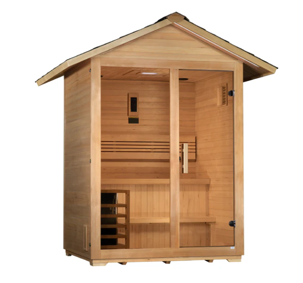 *GDI- "Arlberg" 3 Person Traditional Outdoor Sauna - Canadian Hemlock GDI-8103-01