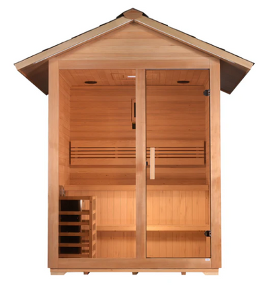 *GDI- "Arlberg" 3 Person Traditional Outdoor Sauna - Canadian Hemlock GDI-8103-01