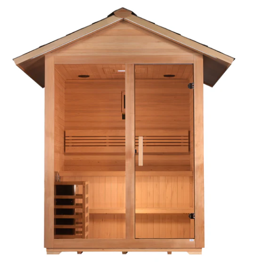 *GDI- "Arlberg" 3 Person Traditional Outdoor Sauna - Canadian Hemlock GDI-8103-01