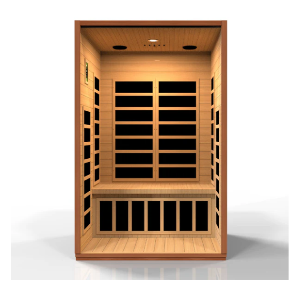*GDI-Dynamic Cordoba 2-person Indoor Sauna, Low EMF (Under 8MG) FAR Infrared Sauna (Canadian Hemlock) DYN-6203-01