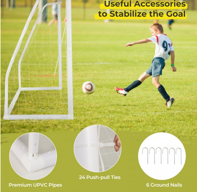 8' x 6' Soccer Goal with Ground Stakes and Soccer Cones