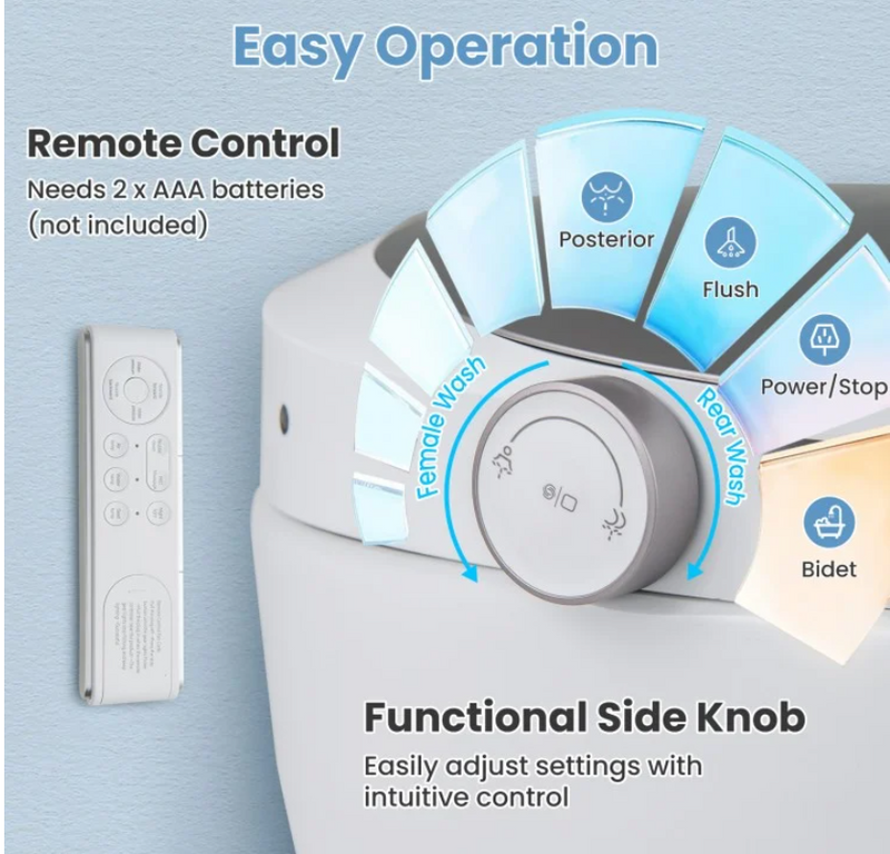 Smart Toilet New 2025 One-Piece Smart 1.16 GPF Elongated Bidet, Toilet Seat with Night Light 27.17" x 16.61" x 18.43"
