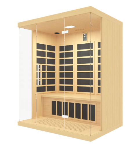 Mega Sale- New Westinghouse 3100 Hemlock Infrared Sauna with LED Light Therapy - 3 Person Sauna with Chromotherapy Lights & Low EMF