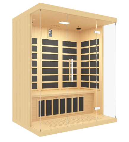 Mega Sale- New Westinghouse 3100 Hemlock Infrared Sauna with LED Light Therapy - 3 Person Sauna with Chromotherapy Lights & Low EMF