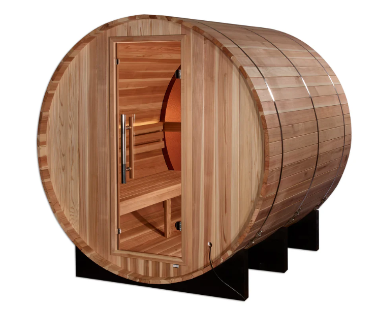Mega Sale - Golden Designs "Zurich" 4 Person Barrel with Bronze Privacy View Traditional Sauna (GDI-B024-01)