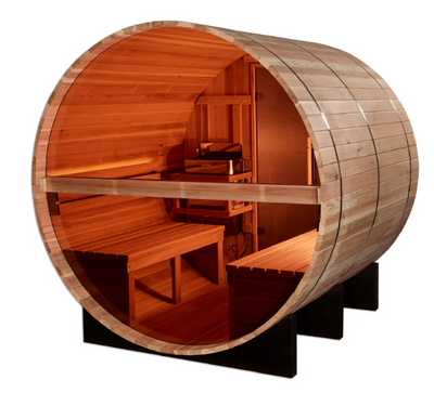Mega Sale - Golden Designs "Zurich" 4 Person Barrel with Bronze Privacy View Traditional Sauna (GDI-B024-01)
