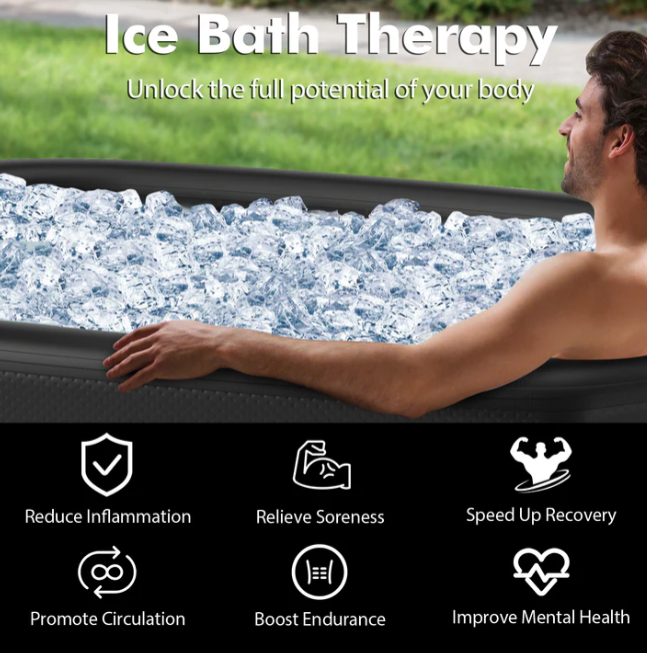 Holiday Sale- Chiller + Cold Plunge Combo Package! Costway- Fully Loaded Cold Plunge Chiller With App Control And Filtration System & Costway- XL 129 Gal Oval Ice Bath Tub with Cover