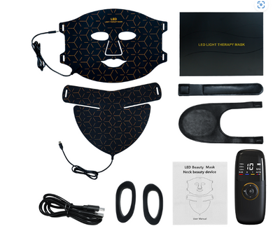 Biomol- Red Light Therapy Face Mask with 4 Led Colour for your Radiant Skin with remote and 1 year warranty