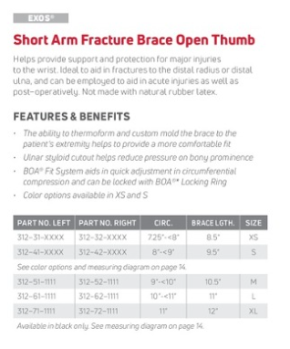 Enovis- Short Arm Fracture Brace Open Thumb