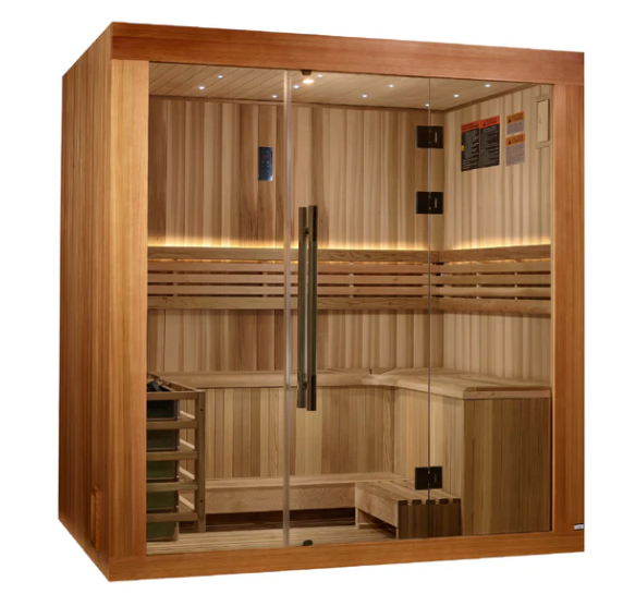 *GDI- NEW 2025 "Copenhagen Edition" 3 Person Traditional Sauna - Canadian Red Cedar Interior and Pacific Premium Clear Cedar Exterior GDI-7389-02