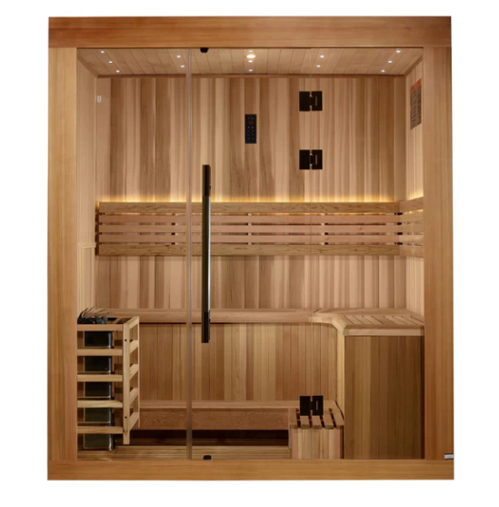 *GDI- NEW 2025 "Copenhagen Edition" 3 Person Traditional Sauna - Canadian Red Cedar Interior and Pacific Premium Clear Cedar Exterior GDI-7389-02