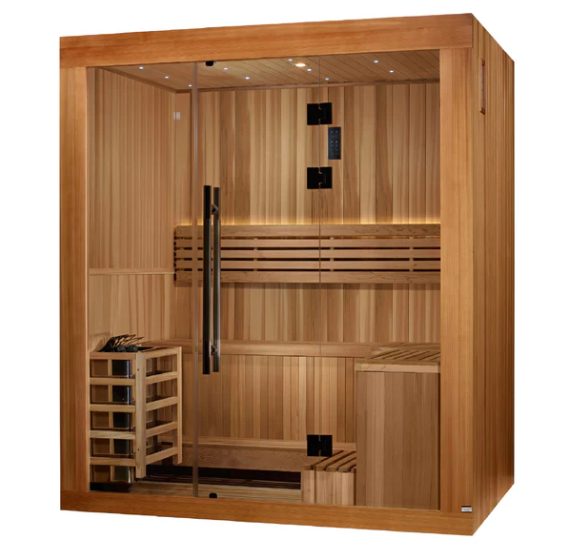 *GDI- NEW 2025 "Copenhagen Edition" 3 Person Traditional Sauna - Canadian Red Cedar Interior and Pacific Premium Clear Cedar Exterior GDI-7389-02