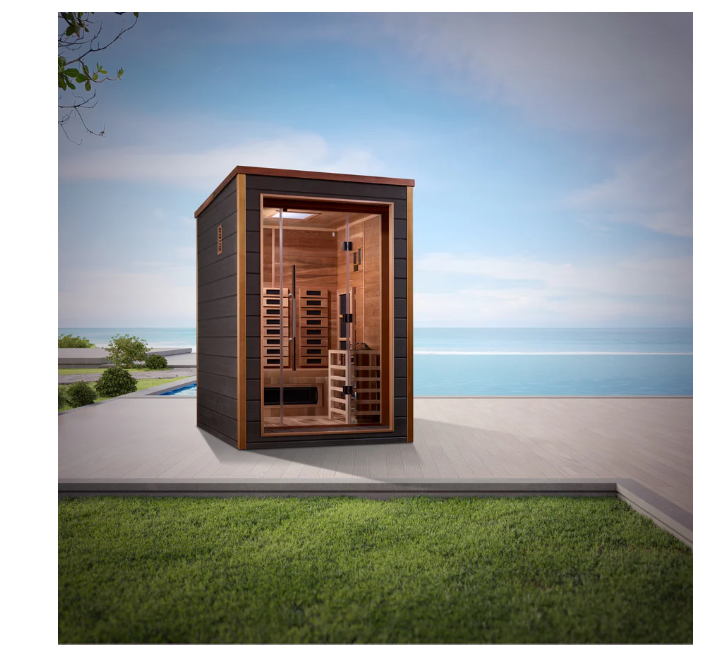 *GDI- Nora 2 Person Outdoor-Indoor PureTech™ Hybrid Full Spectrum Sauna  - Canadian Red Cedar Interior(GDI-8222-01)