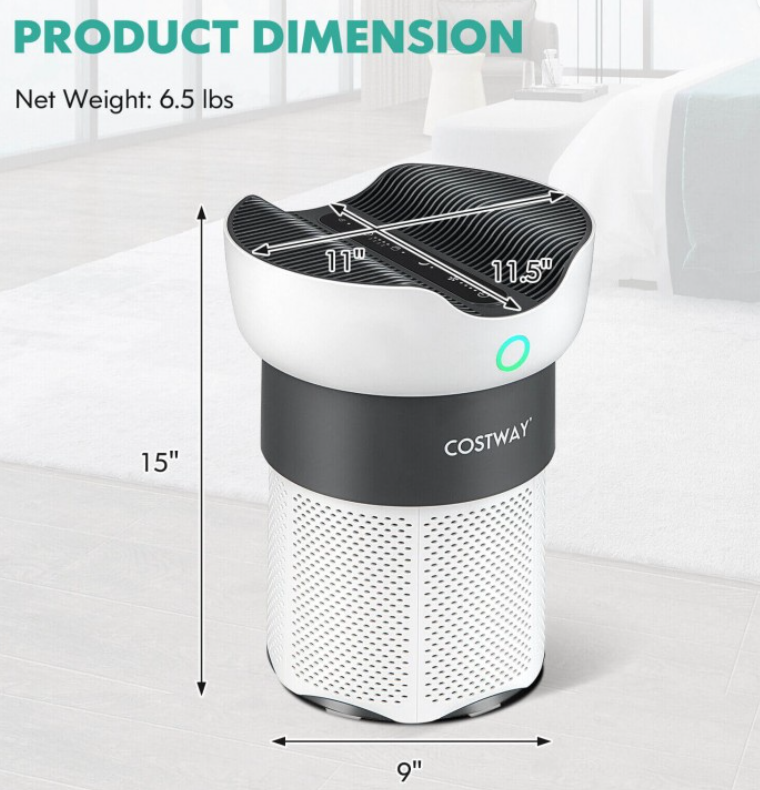 Air Purifier with Sleep Mode for Home Office up to 1300 Sq Ft