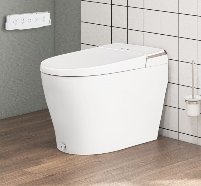 Smart Toilet New 2025 Elongated Smart Bidet Toilet Heated Seat & Dryer, Auto Sensor Night Light, Self Cleaning 26.9" x 15.8" x 18.5"