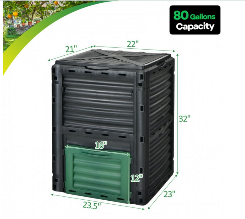 80 Gallon Compost Bin-black