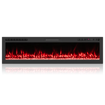 Smart WiFi Electric Fireplace Wall Mounted & Recessed 750W/1500W Heater-68 Inch