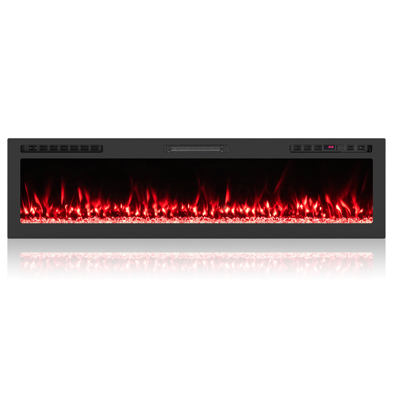 Smart WiFi Electric Fireplace Wall Mounted & Recessed 750W/1500W Heater-68 Inch