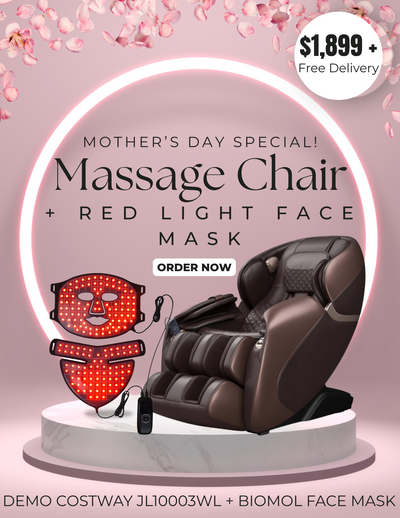 Mother's Day Total Reset Combo Package -  Demo Costway JL10003WL Massage Chair + Biomol Face Mask