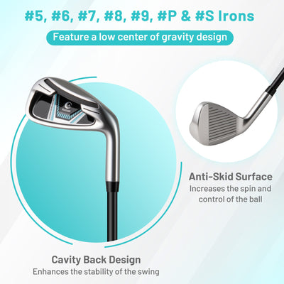 Women's Complete Golf Clubs and Bag Set Golf Stand Bag-Green