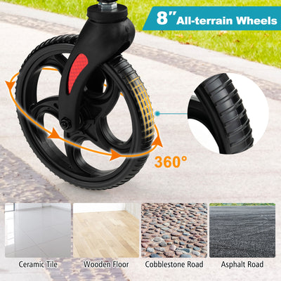 *2 in 1 Rollator Walker Aluminum Walking Aid Assistant with Storage Space - Black